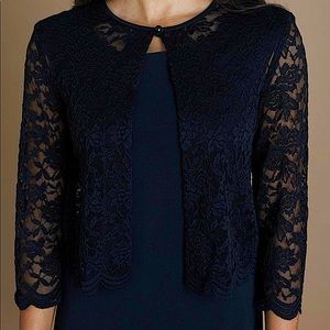 Camille Black Scalloped Lace Shrug